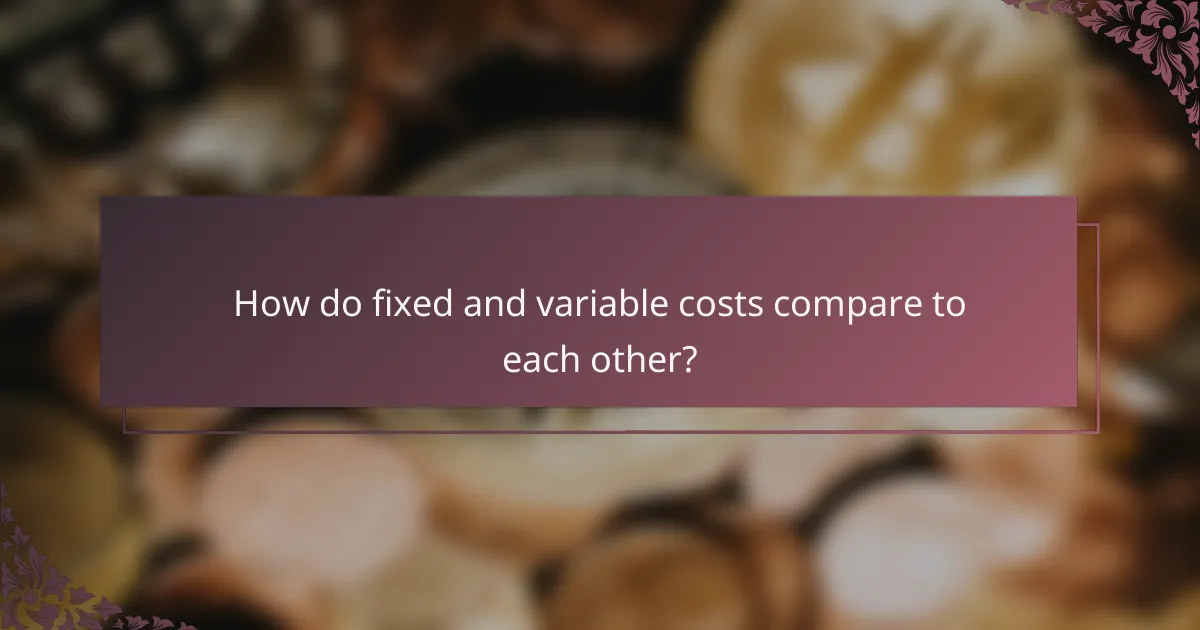How do fixed and variable costs compare to each other?