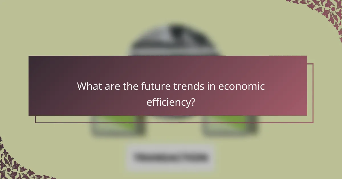 What are the future trends in economic efficiency?